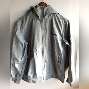 Bench Bombard Jacket Women's Size L Gray Fleece Line Hooded Ribbed hem, collar